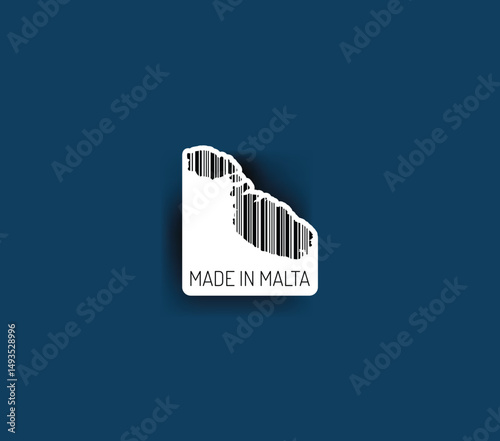 Discover fascinating sticker designs with barcodes in the shape of a map of Malta. Enhance your projects with visual perfection. Buy now!