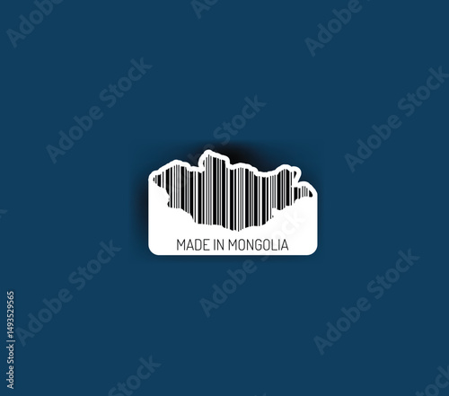 Discover fascinating sticker designs with barcodes in the shape of a map of Mongolia. Enhance your projects with visual perfection. Buy now!