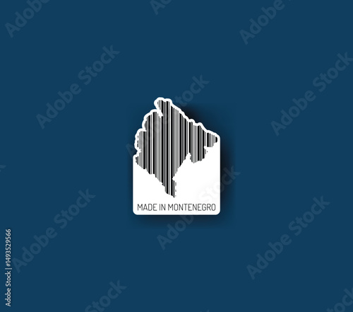 Discover fascinating sticker designs with barcodes in the shape of a map of Montenegro. Enhance your projects with visual perfection. Buy now!