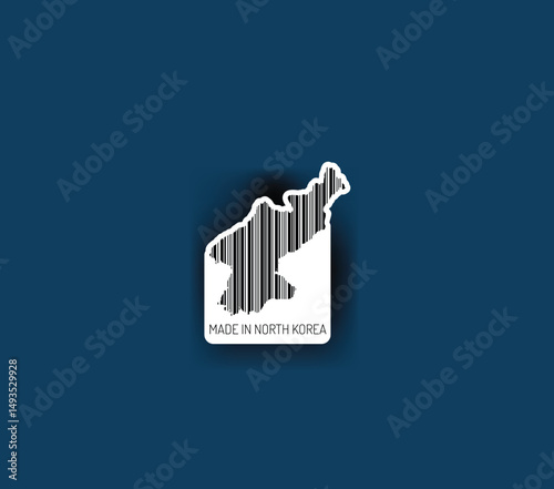 Discover fascinating sticker designs with barcodes in the shape of a map of North Korea. Enhance your projects with visual perfection. Buy now!