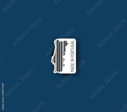 Discover fascinating sticker designs with barcodes in the shape of a map of Portugal. Enhance your projects with visual perfection. Buy now!