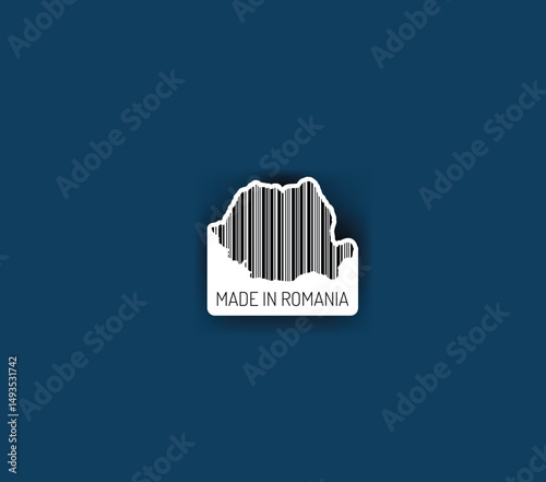 Discover fascinating sticker designs with barcodes in the shape of a map of Romania. Enhance your projects with visual perfection. Buy now!