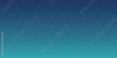 night sky with a gradient from dark blue at the top to light turquoise at the bottom. White dots symbolizing stars are scattered on the background, with some groups that may resemble constellations.