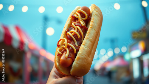 Delicious hot dog carnival food fair treat