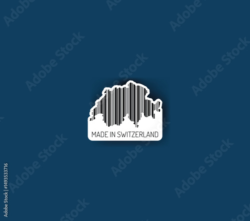 Discover fascinating sticker designs with barcodes in the shape of a map of Switzerland. Enhance your projects with visual perfection. Buy now!