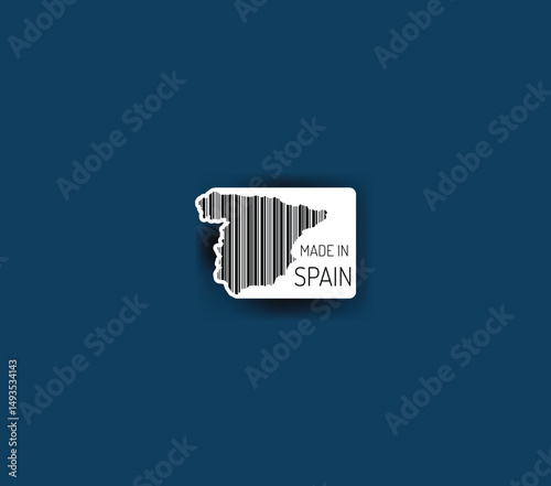 Discover fascinating sticker designs with barcodes in the shape of a map of Spain. Enhance your projects with visual perfection. Buy now!