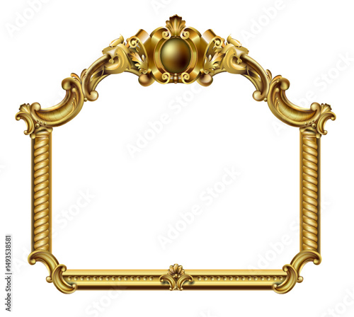 Golden classic rococo baroque frame