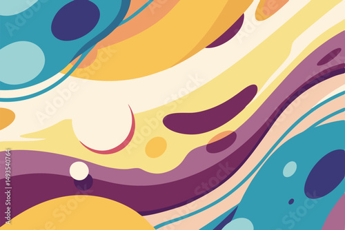 Abstract colorful wavy shapes background with transparency for modern design projects