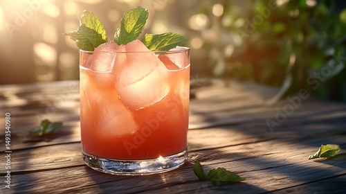 mojito cocktail on wooden table