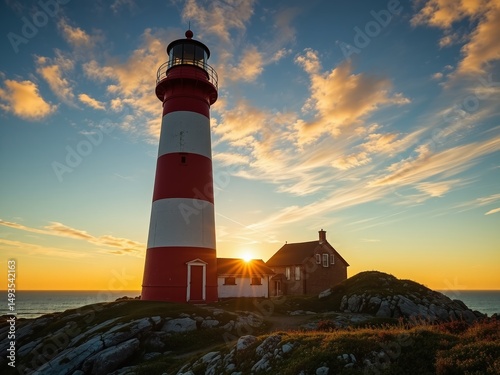 West Quoddy Head Lighthouse at Dawn.