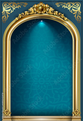 Golden luxury classic arch with columns