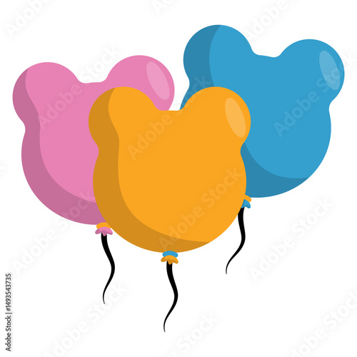 Colorful Bear Shaped Balloons