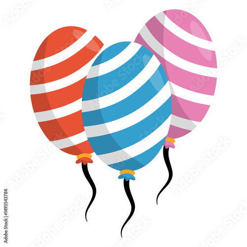 Curved Striped Balloons Illustration