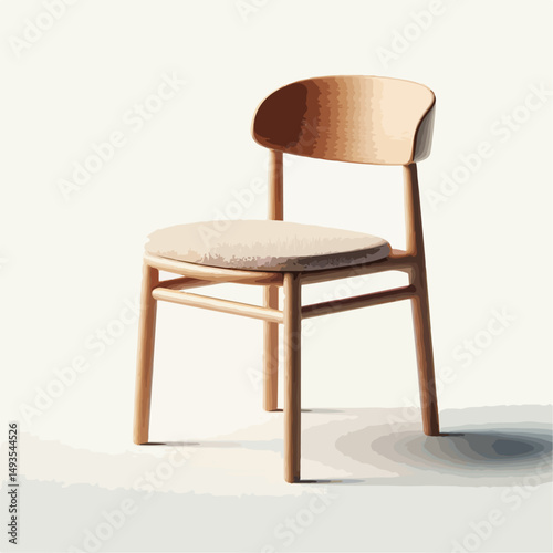 wooden chair isolated on white