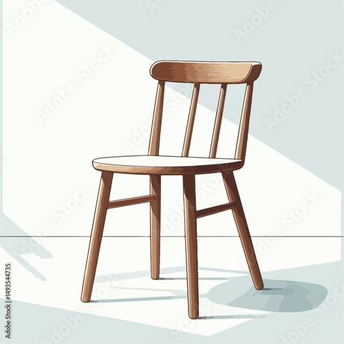 wooden chair isolated on white