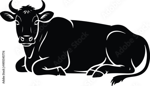 Cow Silhouette Set – Farm Animal Vector Icons Cattle Silhouette Collection – Cow, Bull, Calf Icons Pack