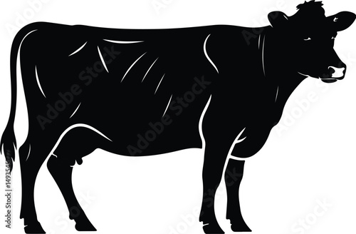 Cow Silhouette Set – Farm Animal Vector Icons Cattle Silhouette Collection – Cow, Bull, Calf Icons Pack