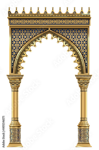 Arch, pillar, golden, gothic, column, baroque, Triumphal, casino, showcase, palace, theatre, frame, door, royal, stage, framing, entrance, vintage, postcard, box, treasure chest, triptych, altar, isol
