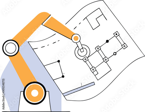 Abstract robotic arm design with futuristic elements suitable for technical applications