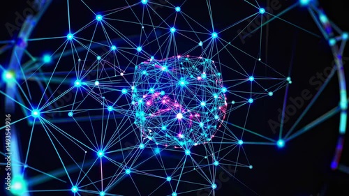 Dynamic digital sphere transforming with luminous streaks, revealing interconnected network patterns representing technological communication and data visualization