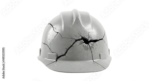 Wallpaper Mural Cracked White Hardhat on Transparent Background Torontodigital.ca