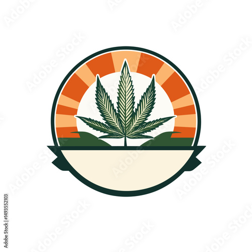 Vintage cannabis logo design