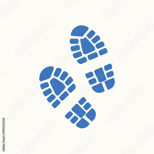 Blue footprint impressions isolated on a white background suitable for various design projects
