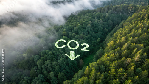 Reduce CO2 emissions for clean, eco-friendly and green environment concept.