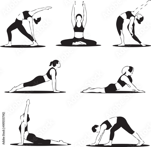 Woman in Lotus Pose Silhouette

Peaceful Yoga Stretch Vector Design

Meditative Yoga Flow Silhouette

Sunset Yoga Balance Art

Minimalist Yoga Pose Collection