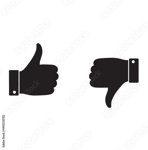 Symbols of likes and dislikes. Thumbs up and down flat icon. Ratings and feedback Thumbs Up and Thumbs Down