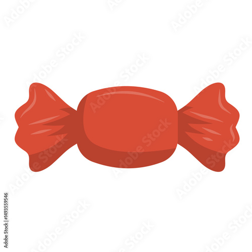 Red Wrapped Candy Vector Illustration