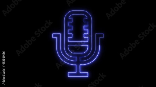 Microphone Icon HD Video Black Background