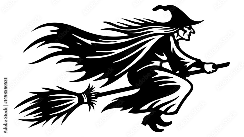 custom made wallpaper toronto digitalHalloween witch silhouette vector on tranparent background