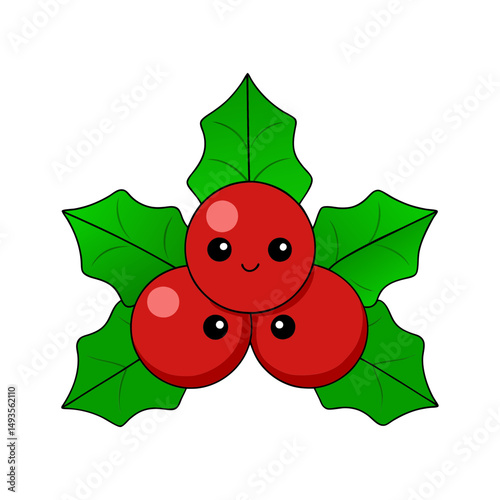 christmas holly berry vector art