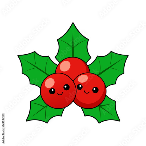christmas holly berry vector art