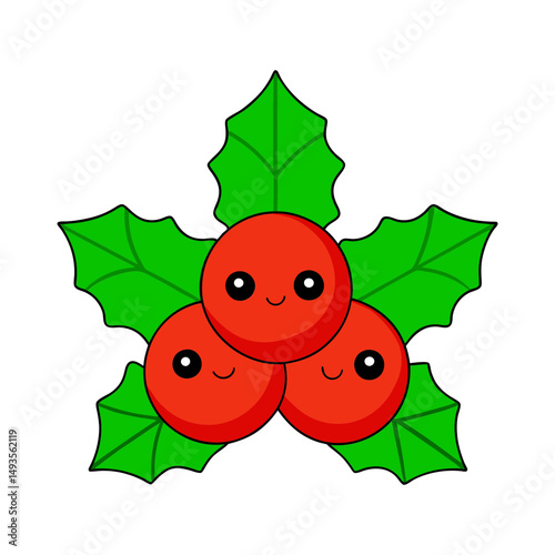 christmas holly berry vector art