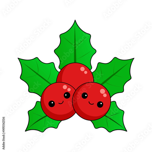christmas holly berry vector art