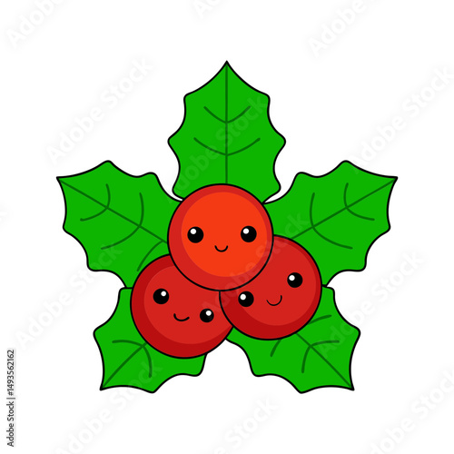 christmas holly berry vector art