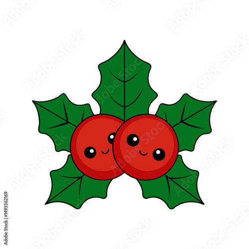 christmas holly berry vector art