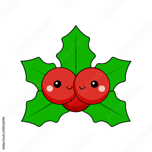 christmas holly berry vector art