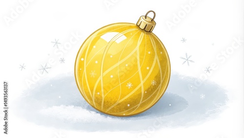Festive Yellow Ornament wit...