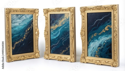 Gilded Frames Abstract Blue...