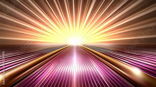 Radiant Abstract Light and Color with Perspective Lines Creating a Dynamic Visual Journey