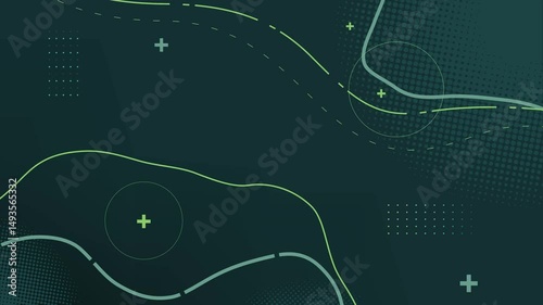 green background with moving lines, 4K, loop