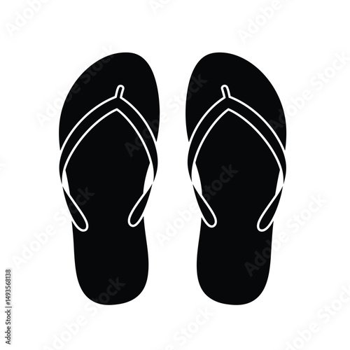 Slipper flip flops vector icon design silhouette