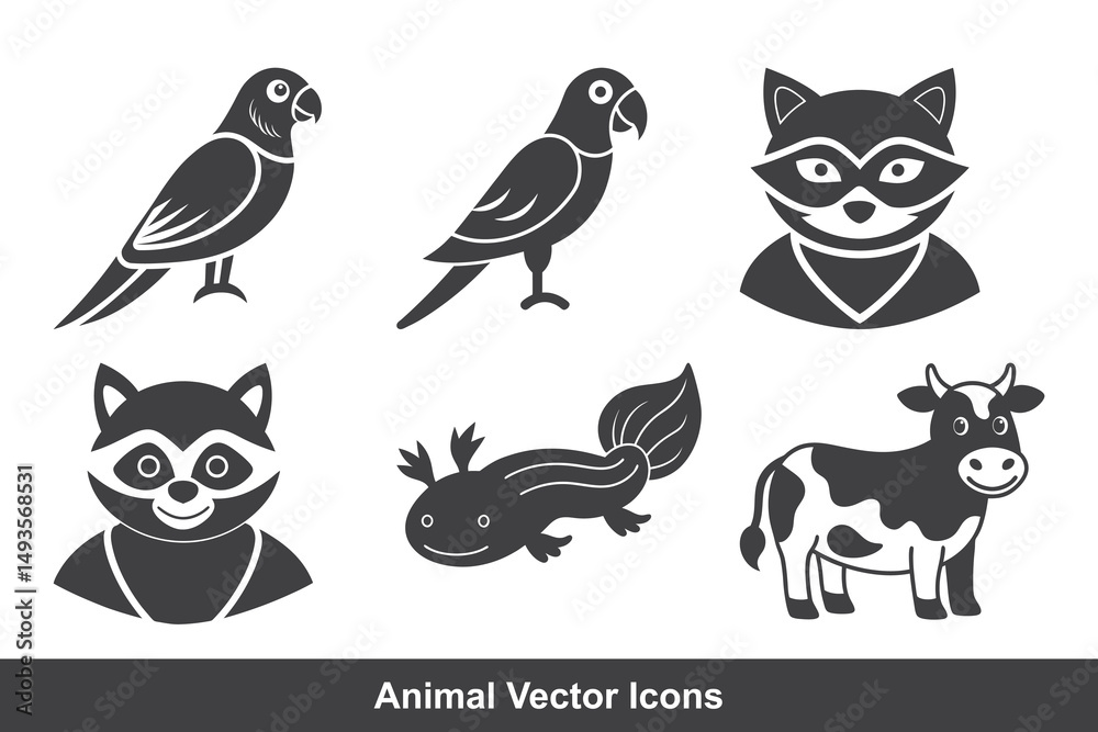 Naklejka premium Set Animals icon vector file 
