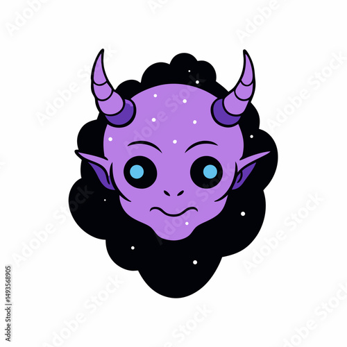 vector illustration of a cartoon devil