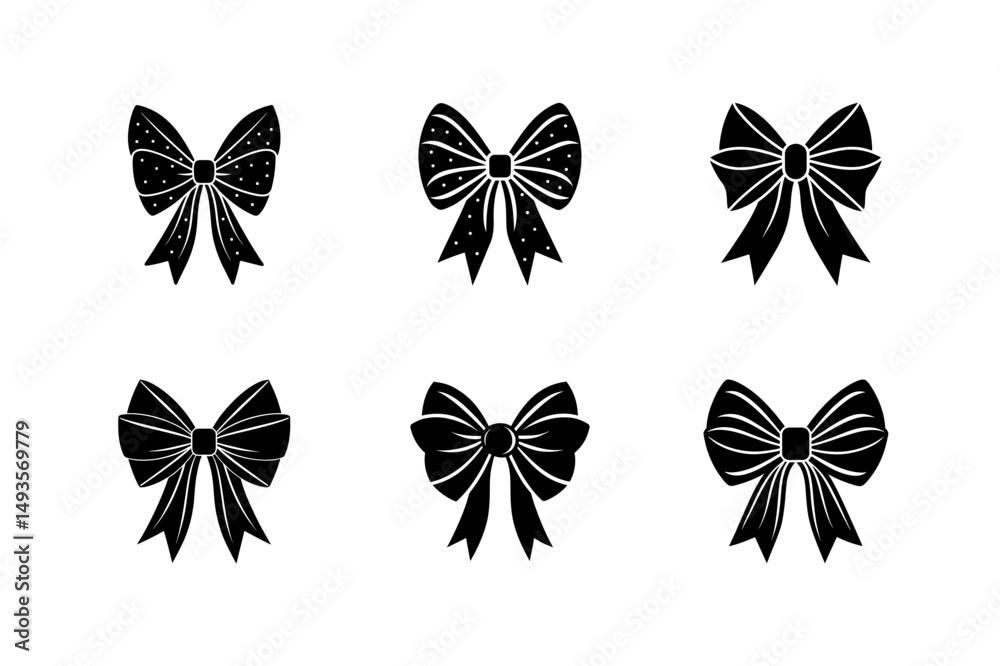 Obraz premium set of vector bows vector silhouette