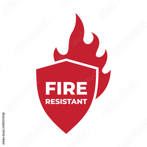 Fireproof icon. Fire resistant icon sign vector illustration.