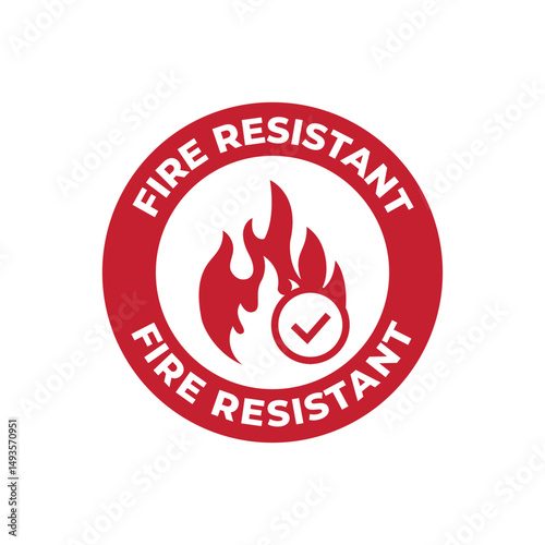 Fireproof icon. Fire resistant icon sign vector illustration.